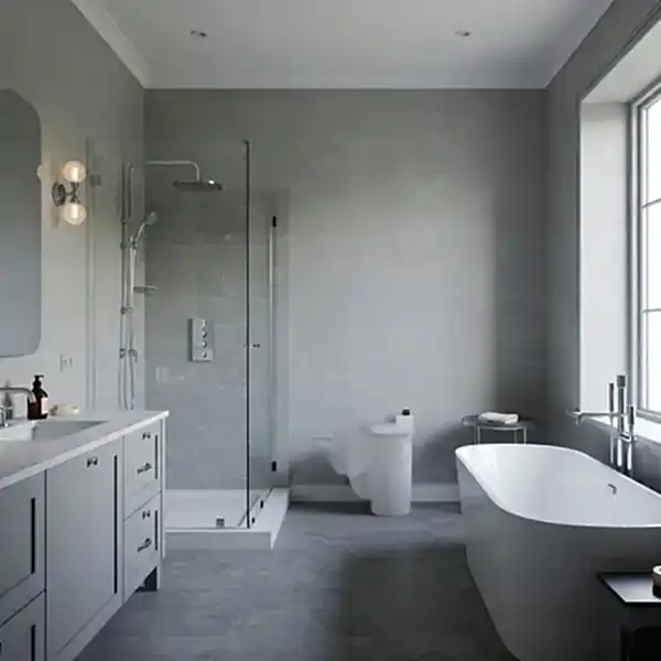 Gri Banyo Dekorasyonu